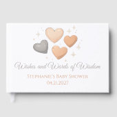 Adoption Baby Shower Guest Book with Hearts ゲストブック (正面)