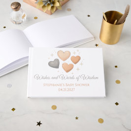 Adoption Baby Shower Guest Book with Hearts ゲストブック