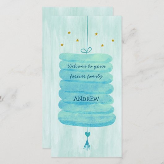 Adoption Card Blue - A Forever Family Lampion (正面/裏面)