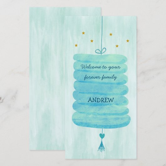 Adoption Card Blue - A Forever Family Lampion (正面/裏面)