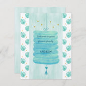 Adoption Card Blue - A Forever Family Lampion 招待状 (正面/裏面)