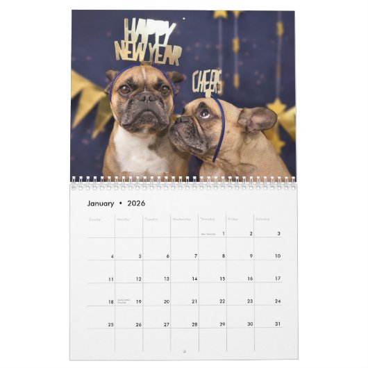 Adorable 2026 Pet Calendar With Name カレンダー (1月 2026)