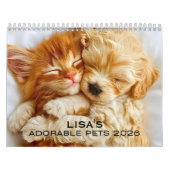 Adorable 2026 Pet Calendar With Name カレンダー (カバー)