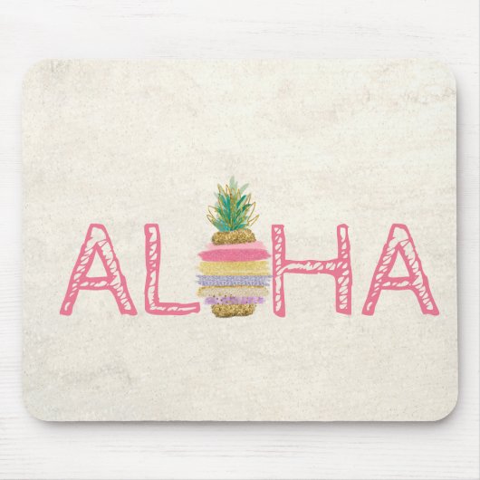 Adorable Aloha Hawaiian Striped Pineapple マウスパッド (正面)