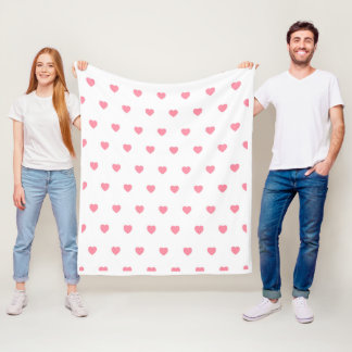 Adorable and cozy pink heart shaped blanket フリースブランケット