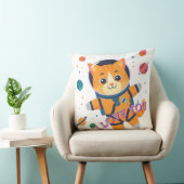 Adorable Astronaut Cat Throw Pillow クッション (椅子)