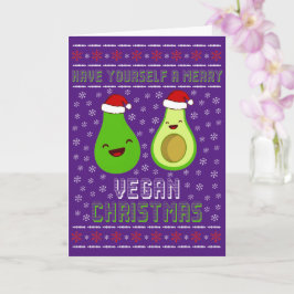 Adorable Avocados Merry Vegan Christmas  カード