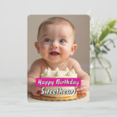 Adorable Baby Birthday Card – Instant Download 招待状 (スタンド正面)