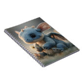 Adorable Baby Blue Dragon Holding a Daisy ノートブック (右側)