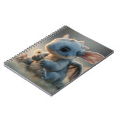 Adorable Baby Blue Dragon Holding a Daisy ノートブック (左側)