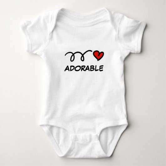 Adorable baby bodysuit with cute red heart ベビーボディスーツ (正面)