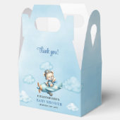Adorable Baby Boy Shower Airplane Pilot Bear Box フェイバーボックス (オープン)