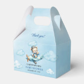Adorable Baby Boy Shower Airplane Pilot Bear Box フェイバーボックス (正面サイド)