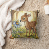 Adorable Baby Deer Fawn Forest Animals  クッション (ブランケット)