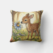 Adorable Baby Deer Fawn Forest Animals  クッション (裏面)