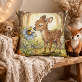 Adorable Baby Deer Fawn Forest Animals  クッション
