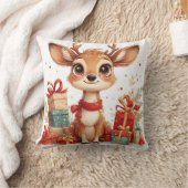Adorable Baby Deer With Festive Antlers クッション (ブランケット)