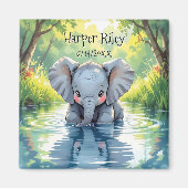 Adorable Baby Elephant and Reflection Personalized マグネット (正面)