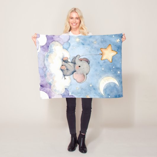 Adorable baby elephant snuggle blanket フリースブランケット (インサイチュ)