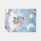 Adorable baby elephant snuggle blanket フリースブランケット (正面(横))