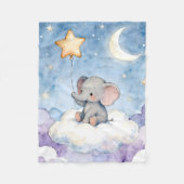 Adorable baby elephant snuggle blanket フリースブランケット (正面)