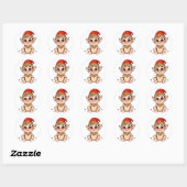 Adorable Baby Elf Sticker / Cartoon Christmas  ラウンドシール (シート)