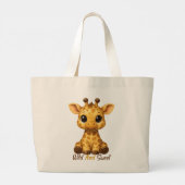 Adorable Baby Giraffe Tote Bag  ラージトートバッグ (裏面)