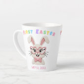 Adorable Baby Girl Boy First Easter Bunny Name カフェラテマグ (左アングル)
