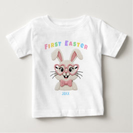 Adorable Baby Girl First Easter Bunny ベビーTシャツ