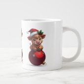 adorable baby highland cow sitting ジャンボコーヒーマグカップ (右)