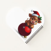 adorable baby highland cow sitting ノートブック (裏面)