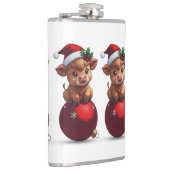 adorable baby highland cow sitting フラスク (右)