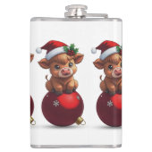 adorable baby highland cow sitting フラスク (裏面)