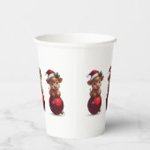 adorable baby highland cow sitting 紙コップ (右)