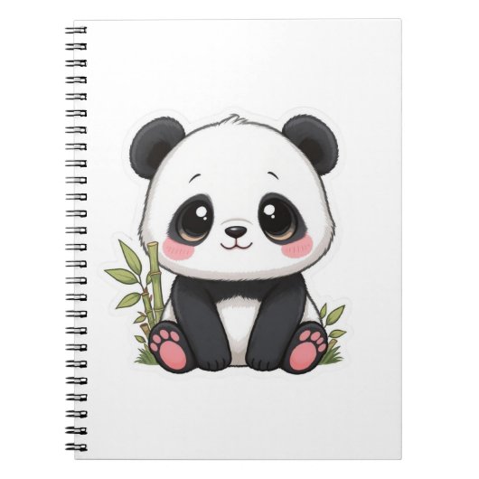 Adorable Baby Panda Bamboo ノートブック (正面)