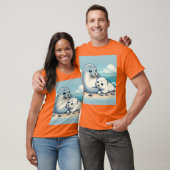  “Adorable Baby Seal with Mom – Ocean Love” Tシャツ (ユニセックス)