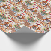 Adorable Basset Hound Sneaking Christmas Cookies ラッピングペーパー (角)