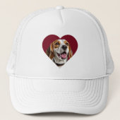 Adorable Beagle in Heart Shape Design キャップ (正面)