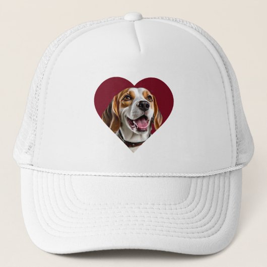 Adorable Beagle in Heart Shape Design キャップ (正面)