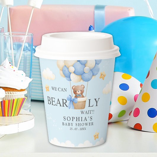 Adorable Bear | Baby shower Boy Party Decoration 紙コップ
