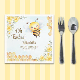 Adorable Bee Baby shower Gender Neutral スタンダードカクテルナプキン