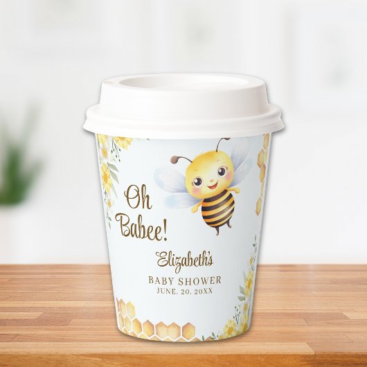 Adorable Bee Baby shower Gender Neutral 紙コップ