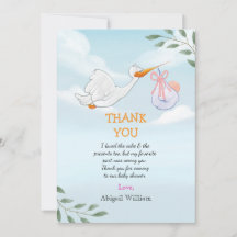 Adorable Birds Baby Shower Thank You cards 