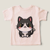 Adorable Black White Kawaii Kitten (デザイン正面)