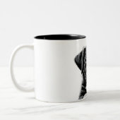 Adorable Black & White Puppy Mug - Perfect Gift ツートーンマグカップ (左)