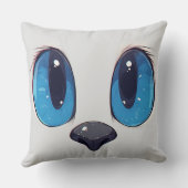Adorable Blue Eyes Cat Face Cute Kawaii Cat Design クッション (裏面)