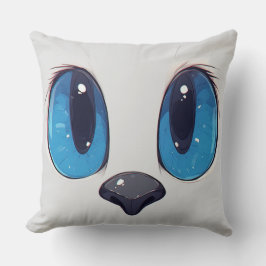Adorable Blue Eyes Cat Face Cute Kawaii Cat Design クッション