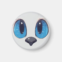 Adorable Blue Eyes Cat Face Cute Kawaii Cat Design マグネット