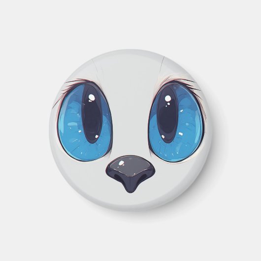 Adorable Blue Eyes Cat Face Cute Kawaii Cat Design マグネット (正面)