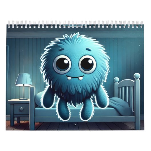 Adorable Blue Fluffy Creature カレンダー (カバー)